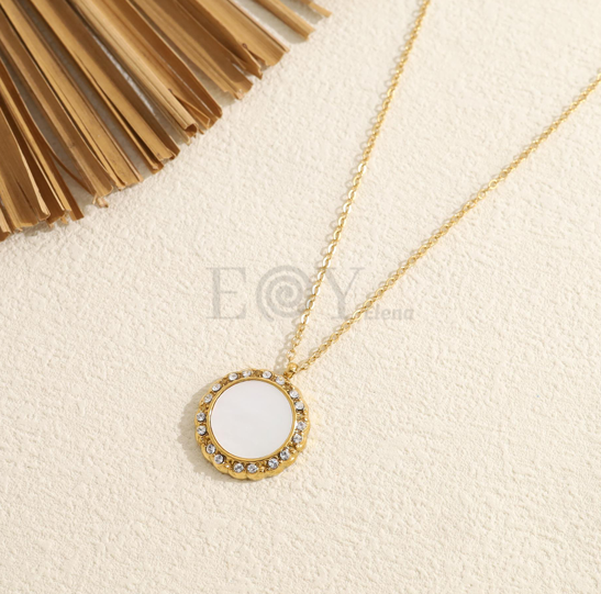 Collar chapa nacar con circonitas