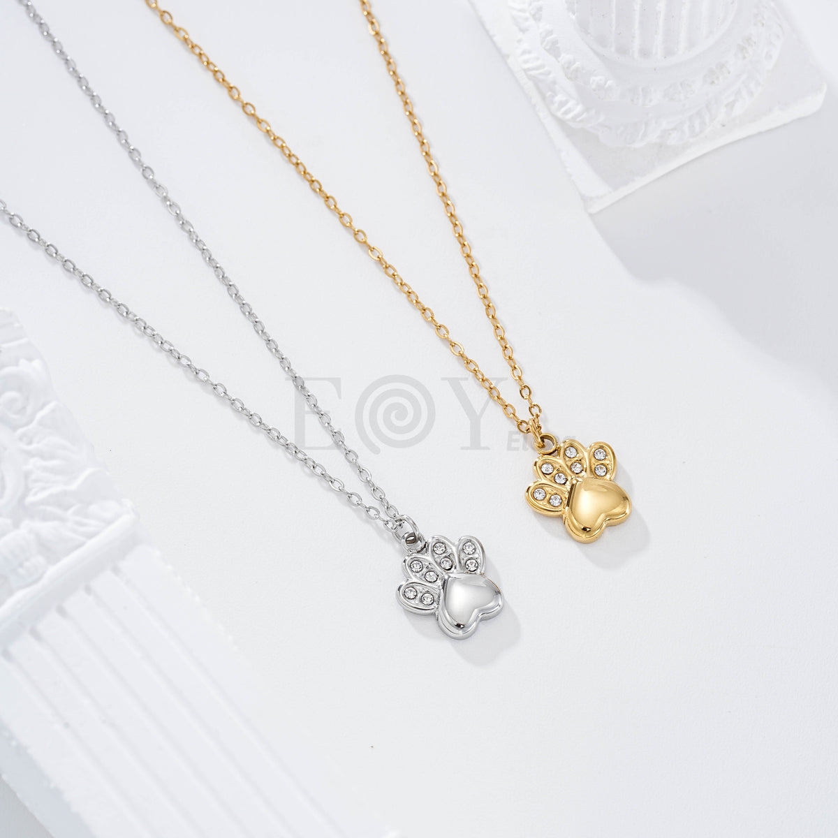 Collar huella animal circonitas acero