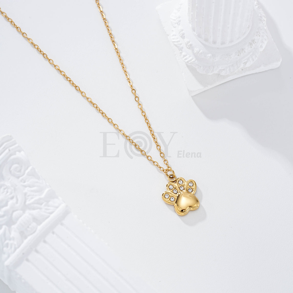 Collar huella animal circonitas acero