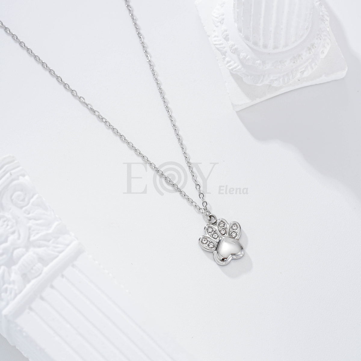 Collar huella animal circonitas acero