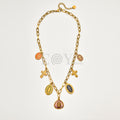 Collar Charms Religiosos Multicolor de Acero Dorado