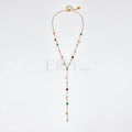 Collar cascada con piedras colores