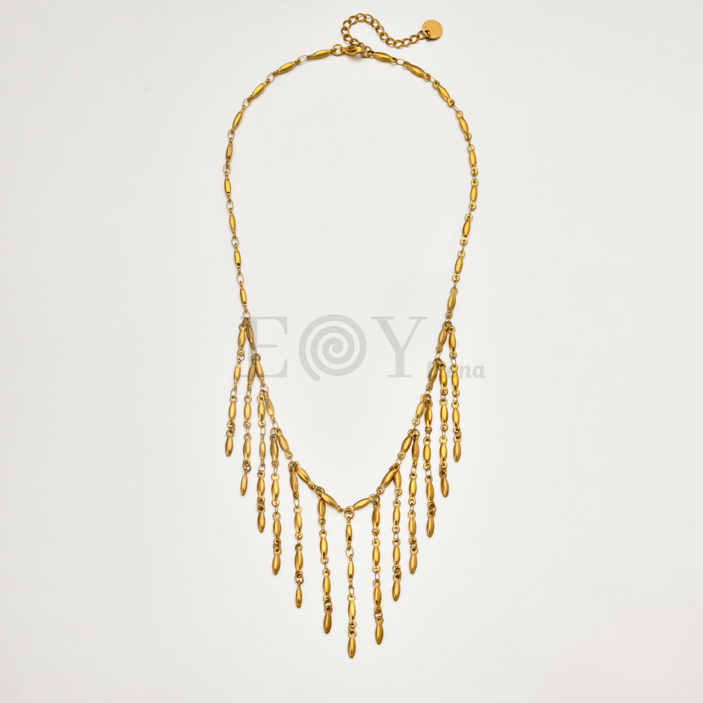 Collar Cascada Elegance de Acero Dorado