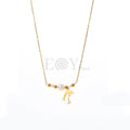 Collar Delfín y Perla de Acero Dorado