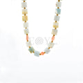 Collar Piedras Naturales Pastel de Acero Dorado