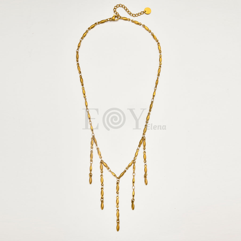 Collar Cascada Minimalista de Acero Dorado