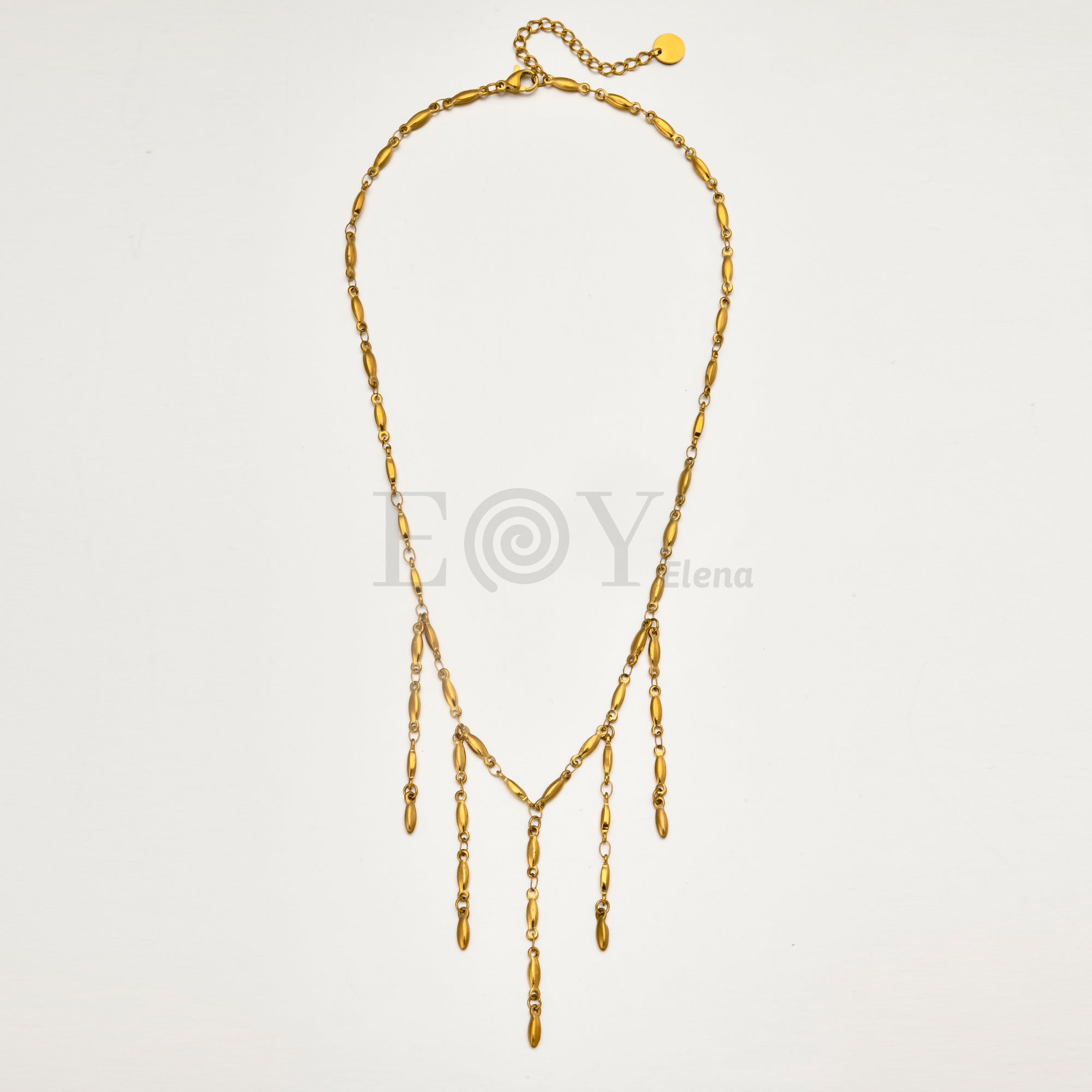 Collar Cascada Minimalista de Acero Dorado