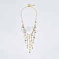 Collar Cascada Multicolor de Acero Dorado