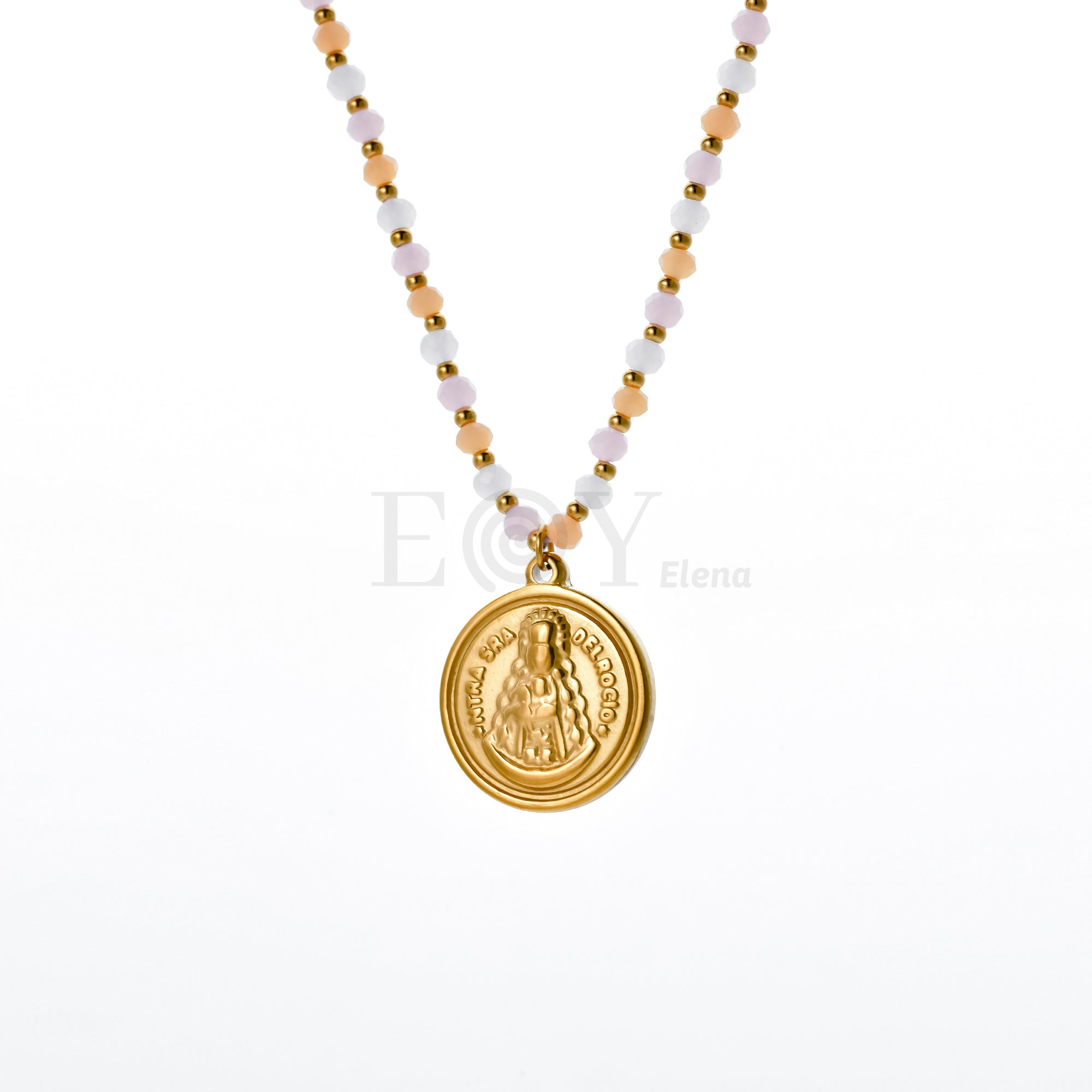 Collar bolas color paste Virgen del Rocío