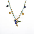Collar pájaro con cadena piedras