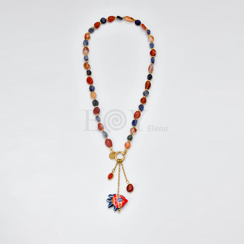Collar piedras y pez