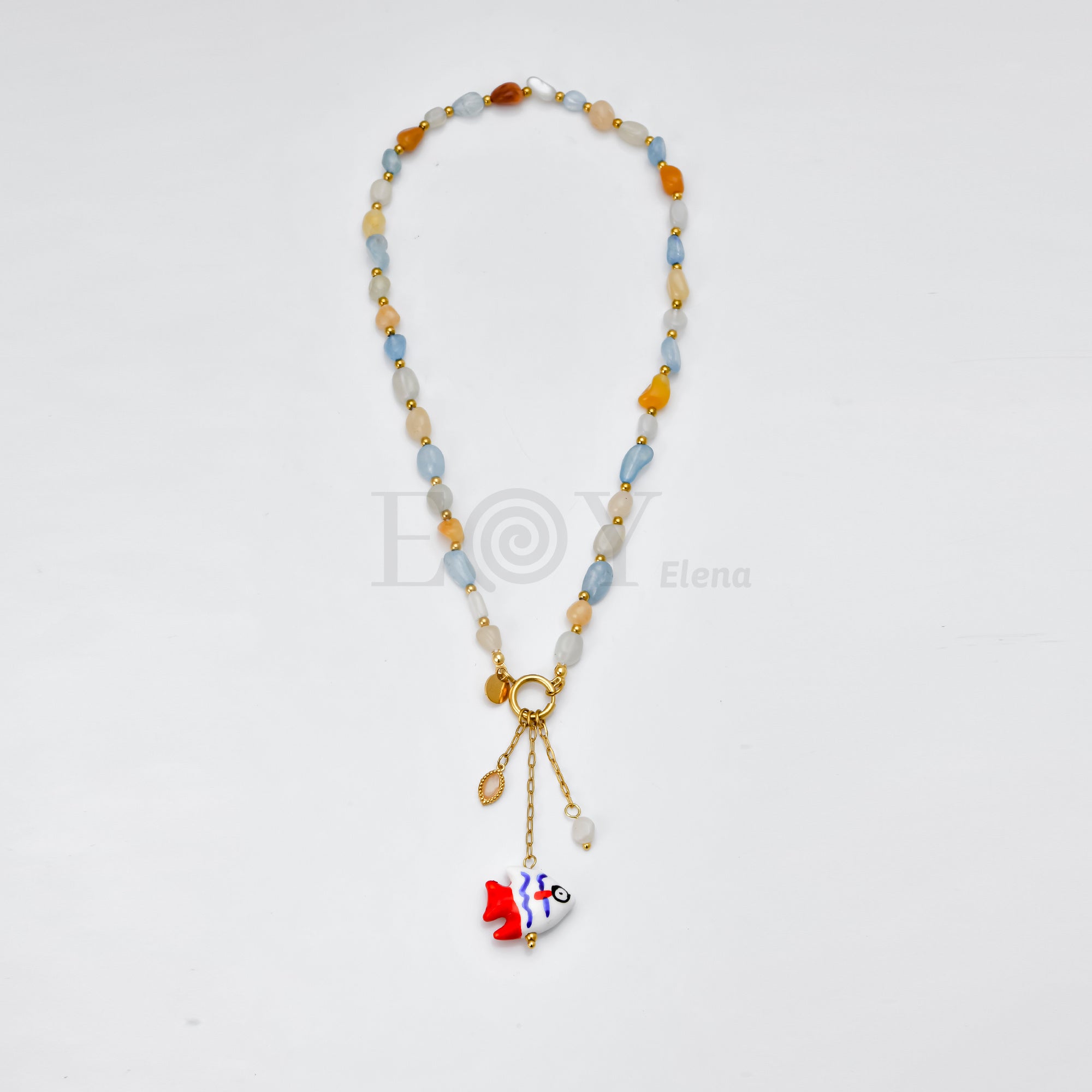 Collar piedras y pez