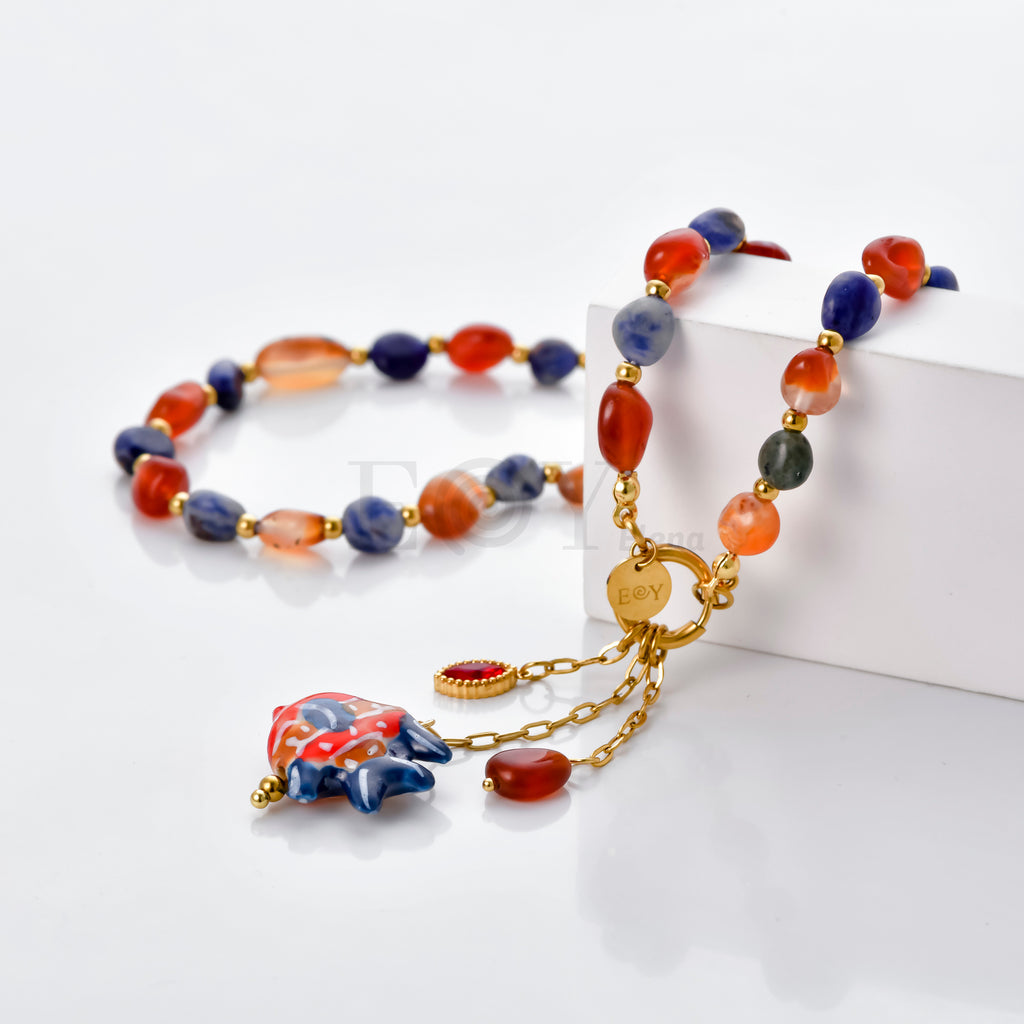 Collar piedras y pez