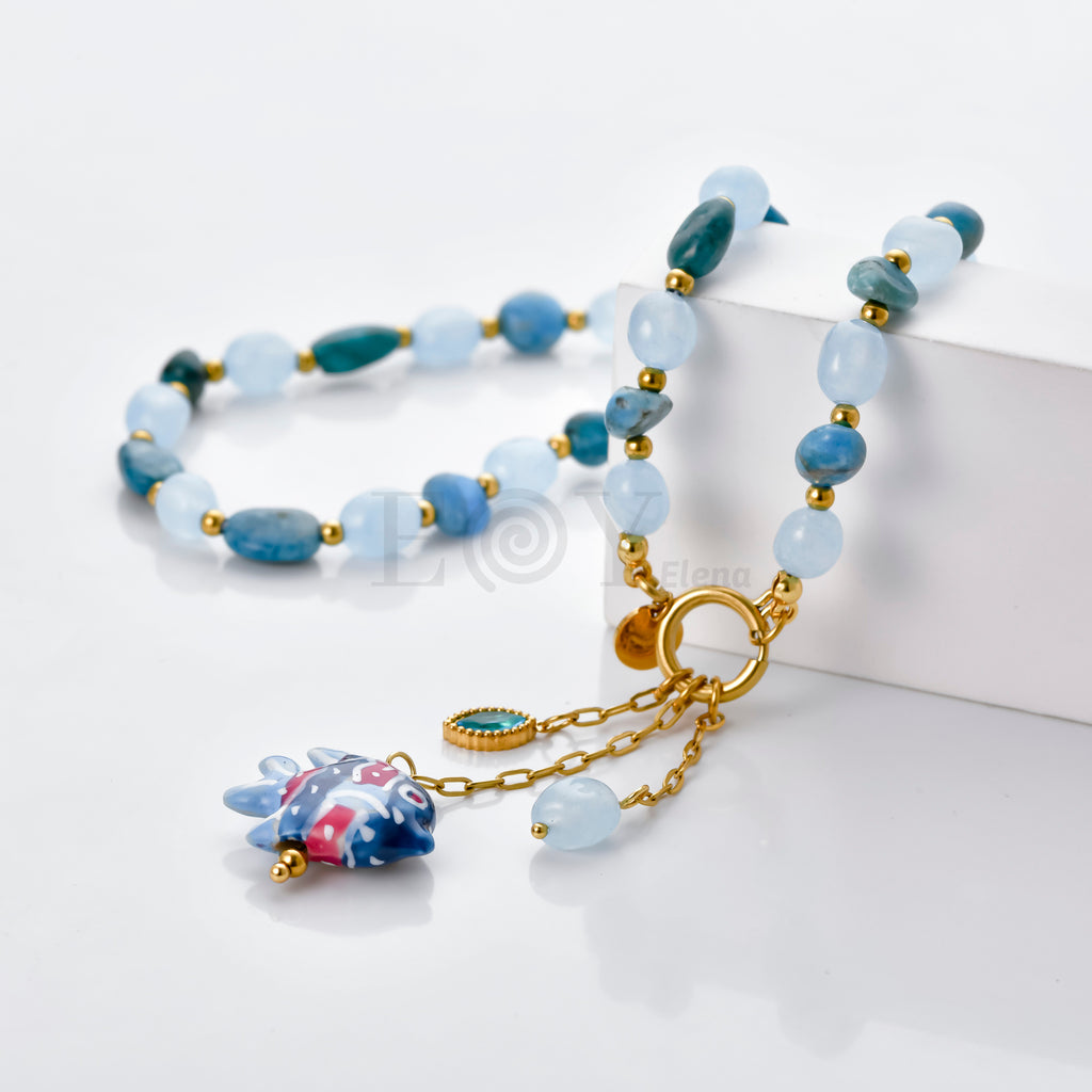 Collar piedras y pez