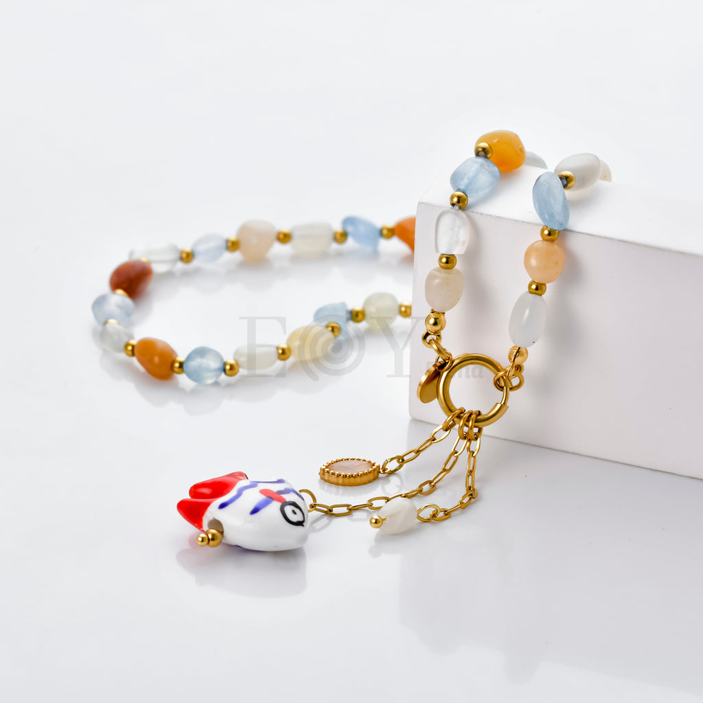 Collar piedras y pez