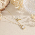 Collar Candado y Llave con Nácar