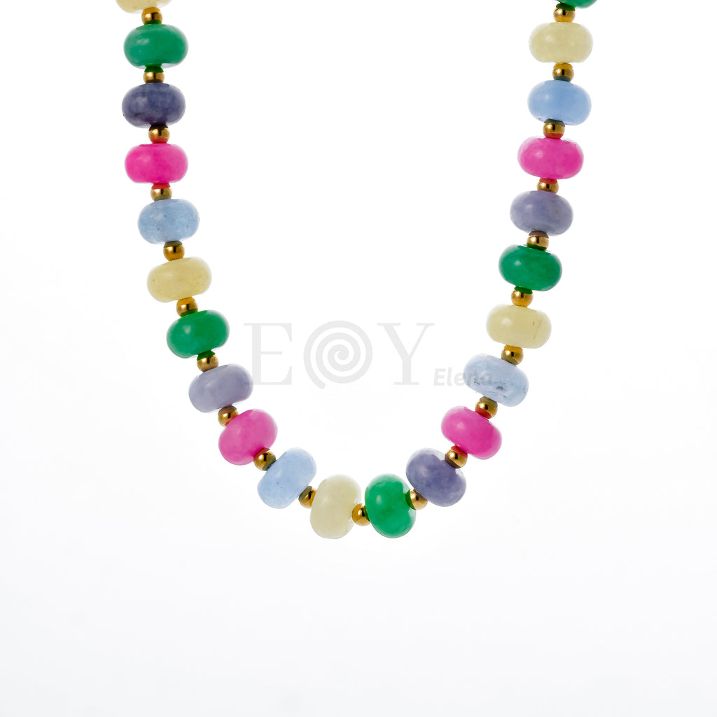 Collar piedras redondas colores