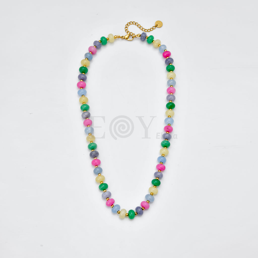 Collar piedras redondas colores