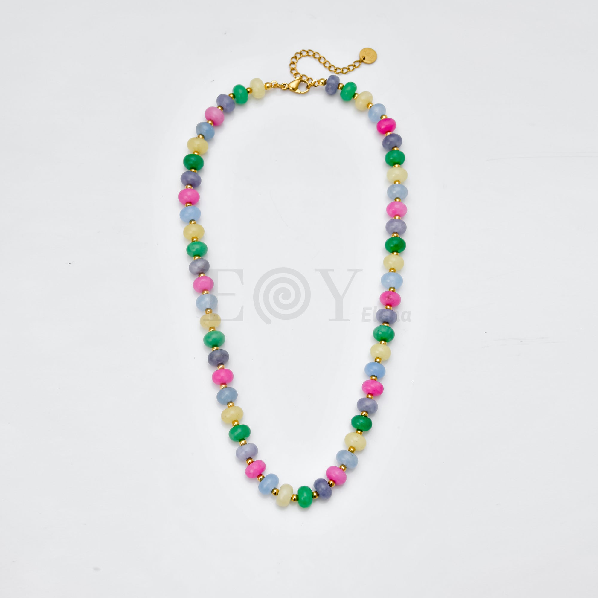 Collar piedras redondas colores