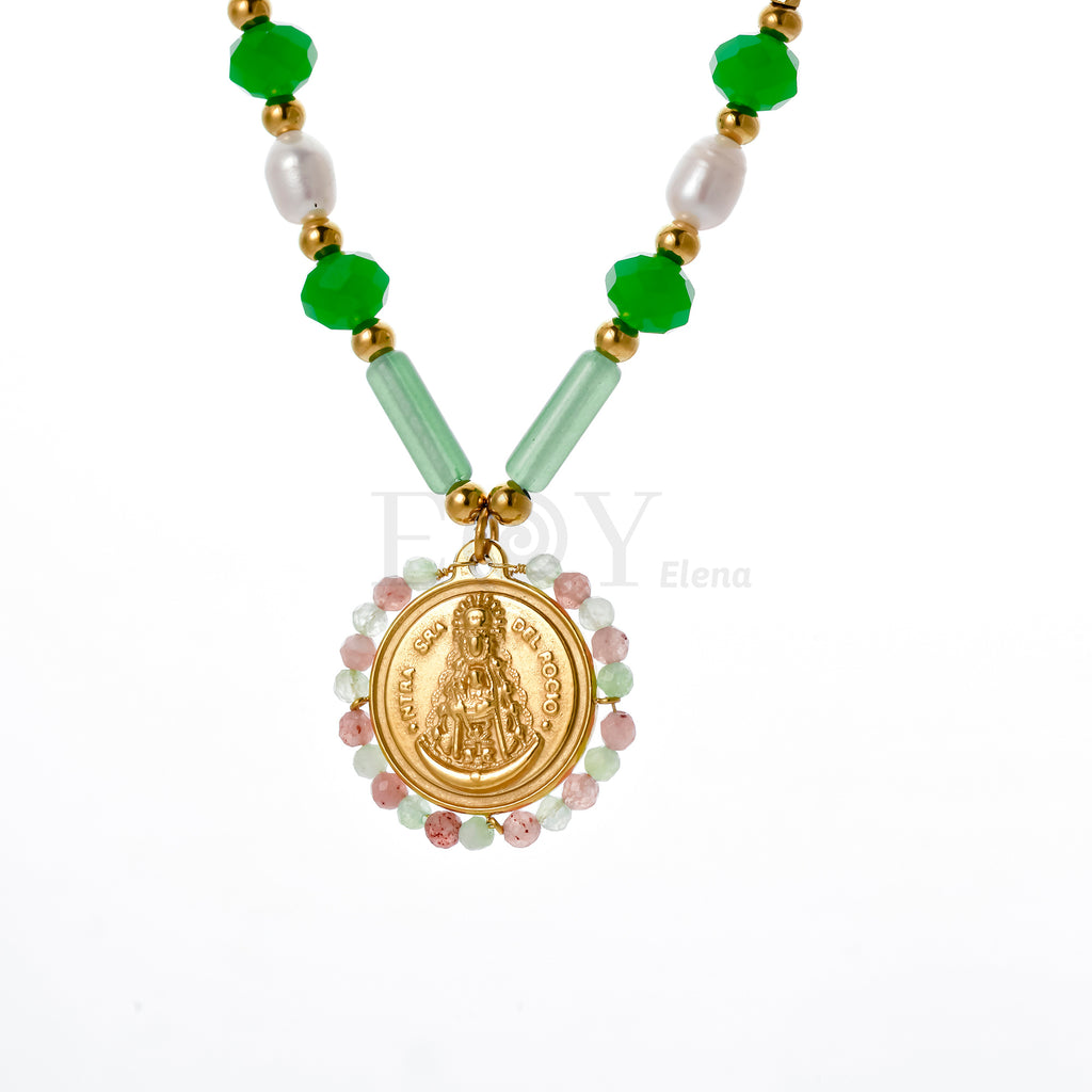 Collar Virgen del Rocío con piedras