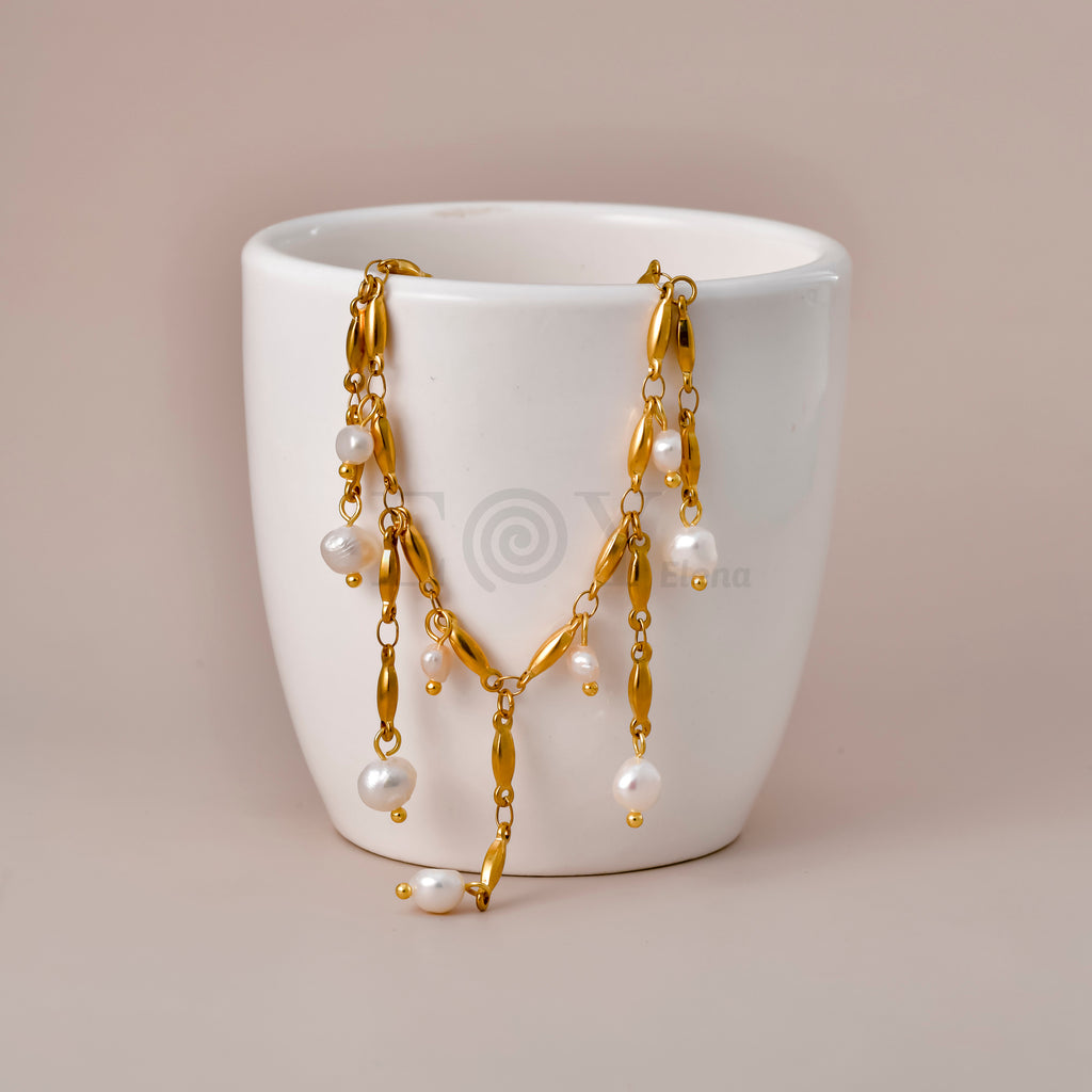 Collar cascada perlas