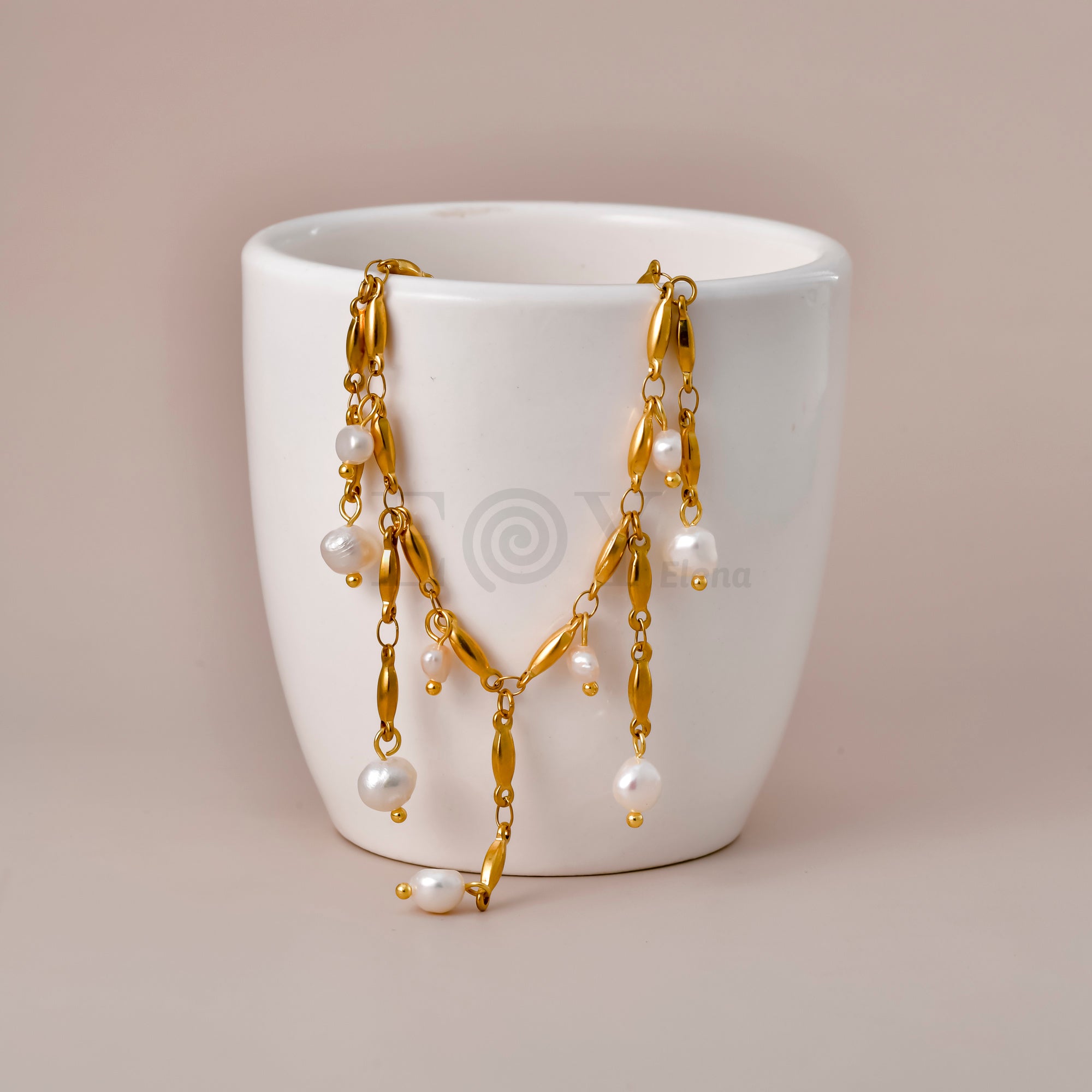 Collar cascada perlas
