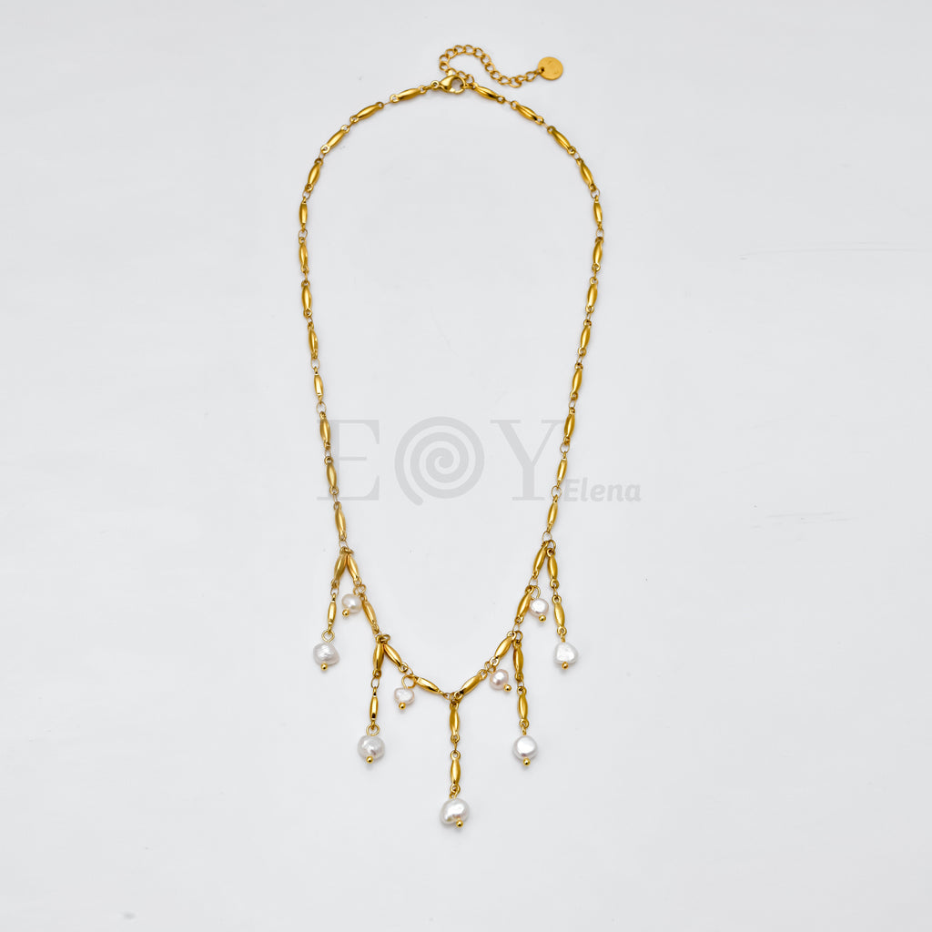 Collar cascada perlas grande