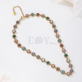 Collar con piedras redondas colores