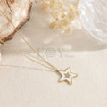 Collar estrella blanca dorado