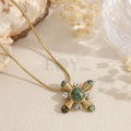Collar Flor Vintage con Piedra Natural