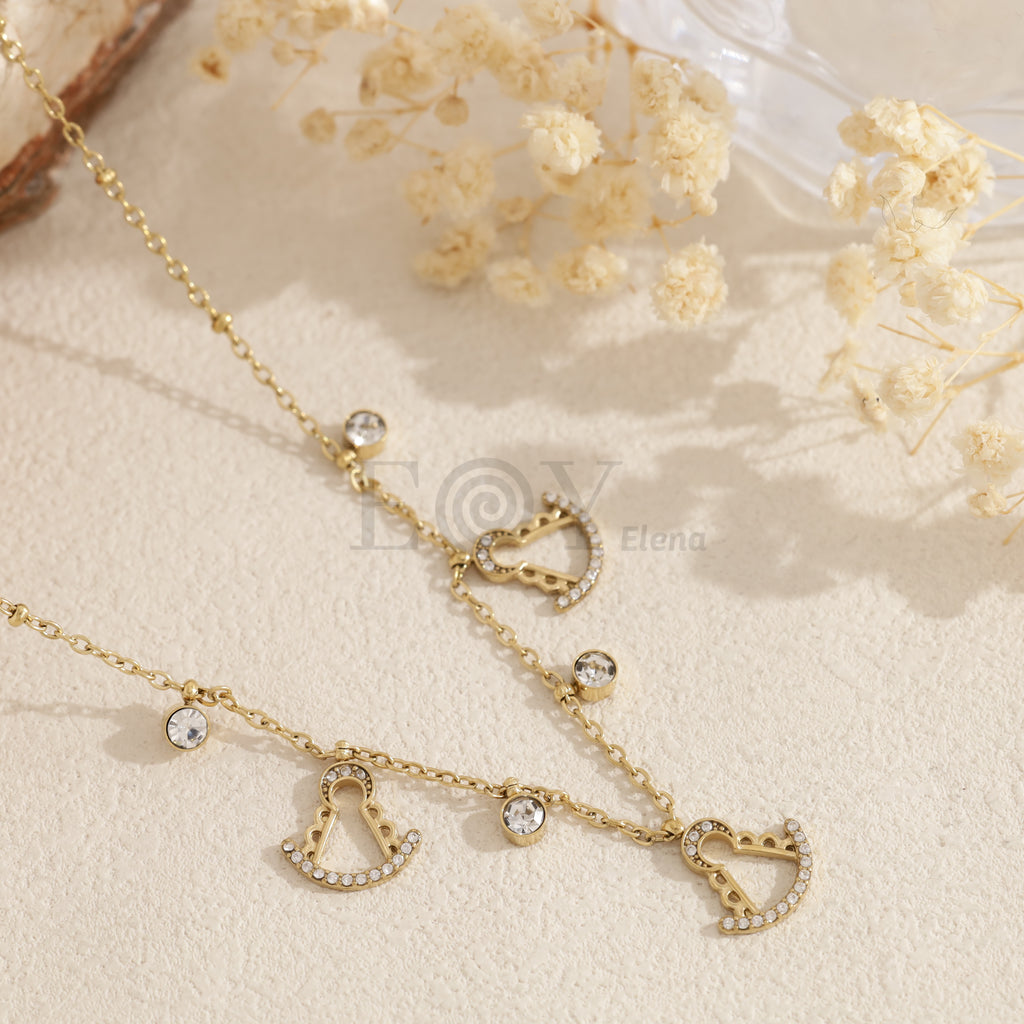 Collar Virgen del Rocío con circonitas