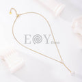 Collar Perla y Circonita de Acero Inoxidable