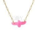 Collar pájaro color acero