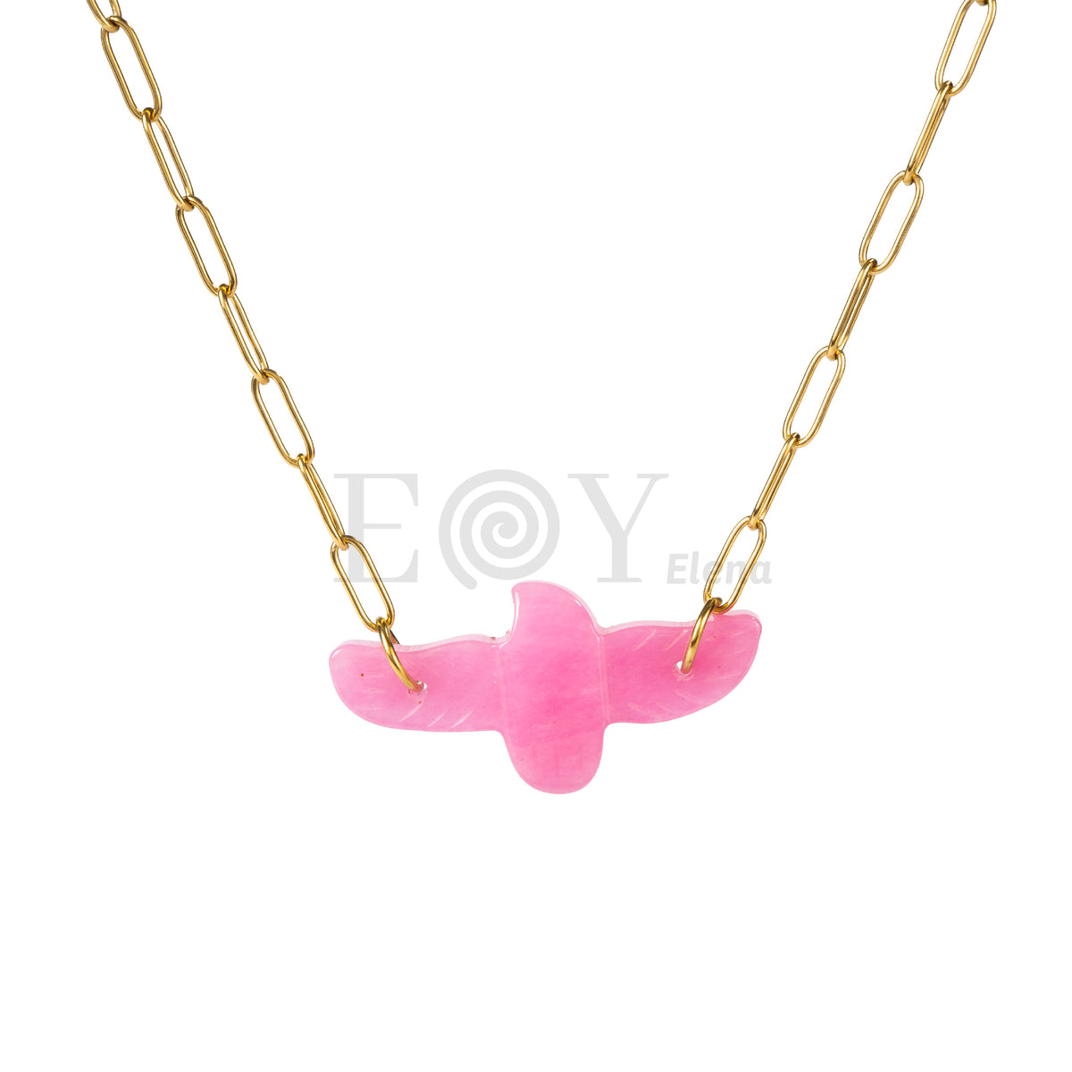 Collar pájaro color acero