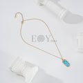 Collar Medallón Azul Turquesa