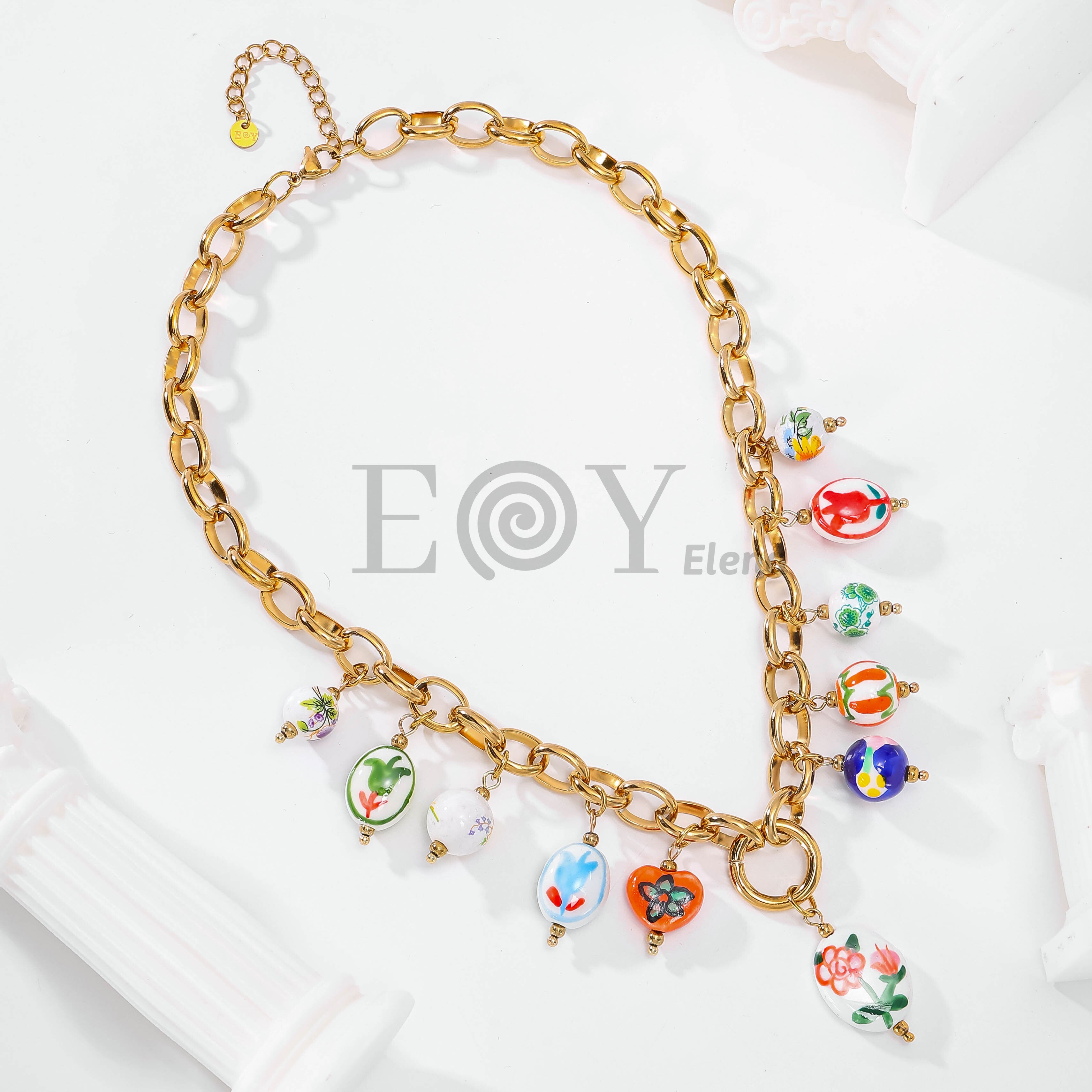 Collar charms flores