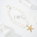 Collar Doble Vuelta de Conchas Blancas y Estrella
