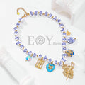 Collar corazón con flecha y charms