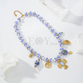 Collar Porcelana Azul con Charms Dorados