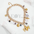 Collar con corazón alas y charms