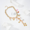 Collar Cruz y Charms Rosa