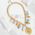 Collar con corazón y charms