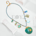 Collar cuerda con concha azul