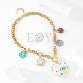 Collar con corazón blanco y charms