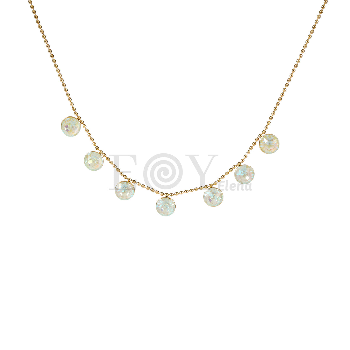 Collar con piedras colores acero