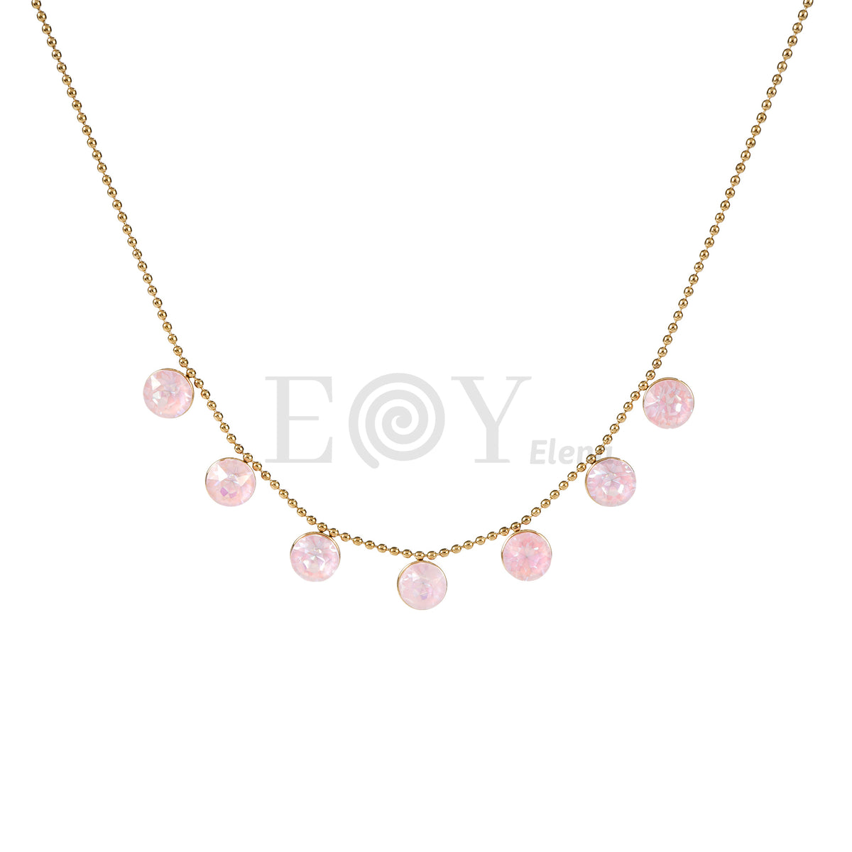 Collar con piedras colores acero
