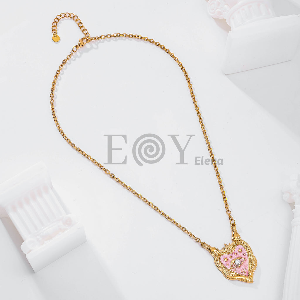 Collar corazón con ojo