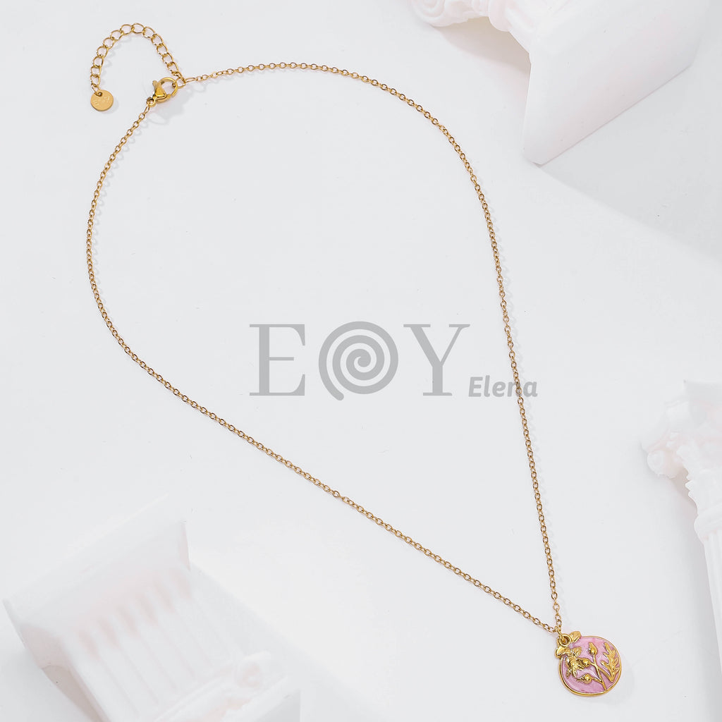 Collar con chapa flor