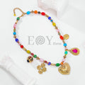 Collar bolas colores y charms
