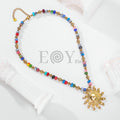 Collar bolas colores y sol